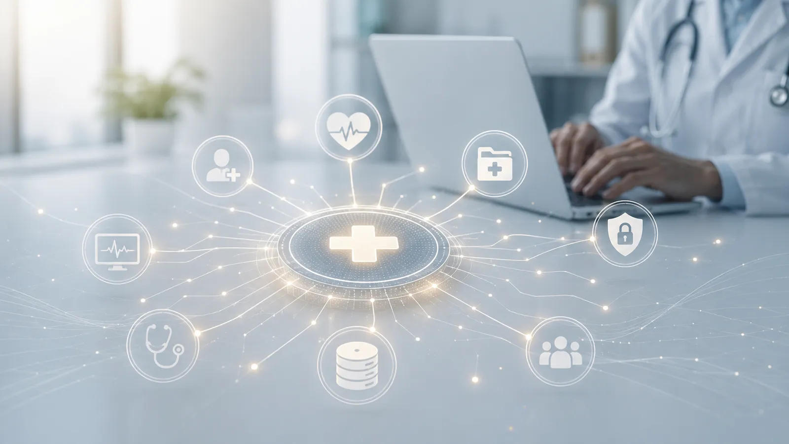 Healthcare IT consulting illustration